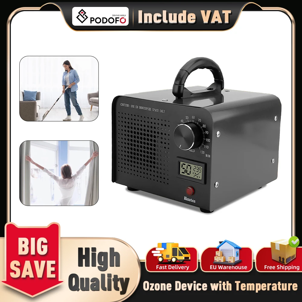 Podofo 60000 mg/uur ozongenerator 120 min timer ozonmachines voor voor autogarages thuis keuken geuren huisdier kamer kelder kantoor