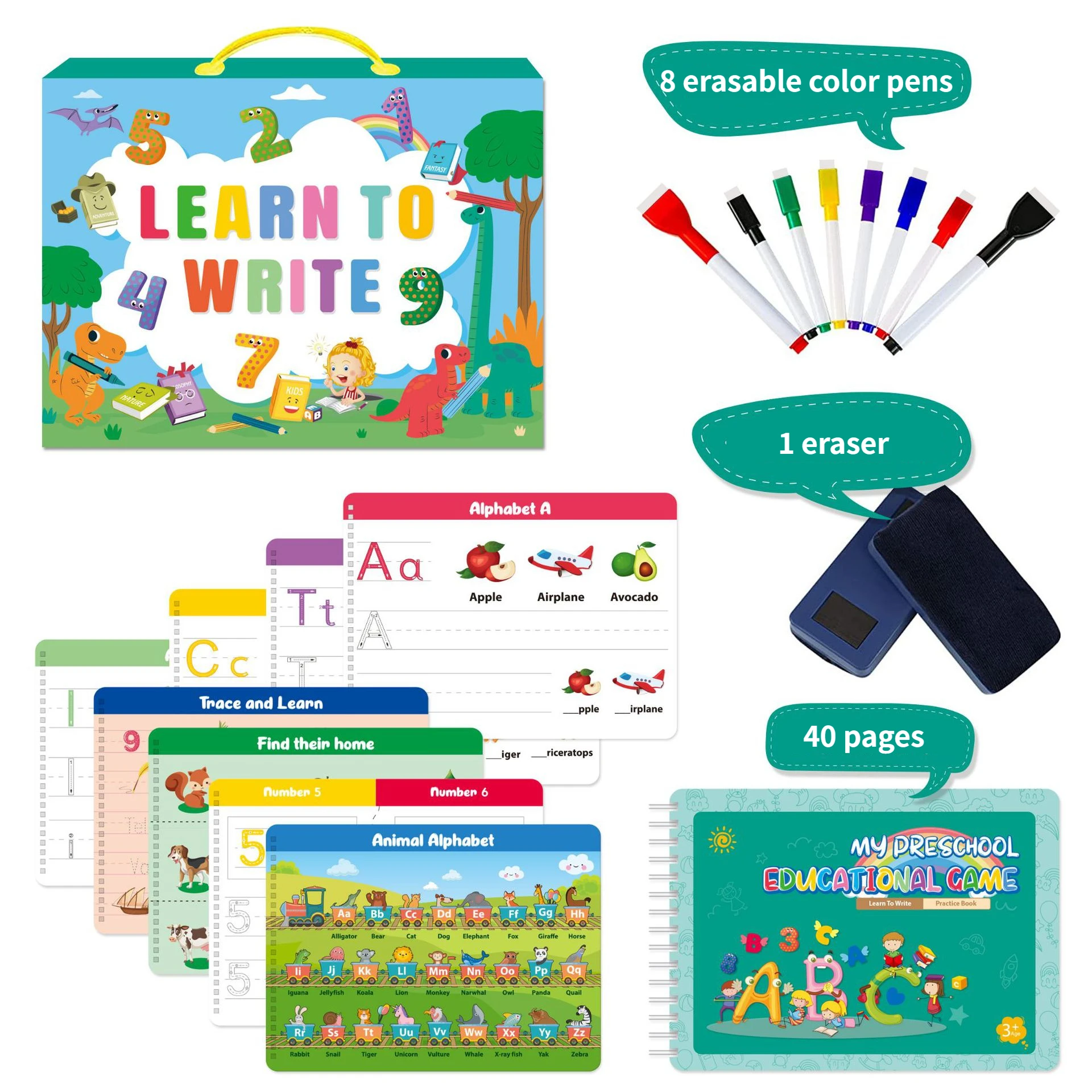 

New Children's Writing Practice Book Alphabet Number Training Book Parent-child Interactive Educational Toys Gifts for Children