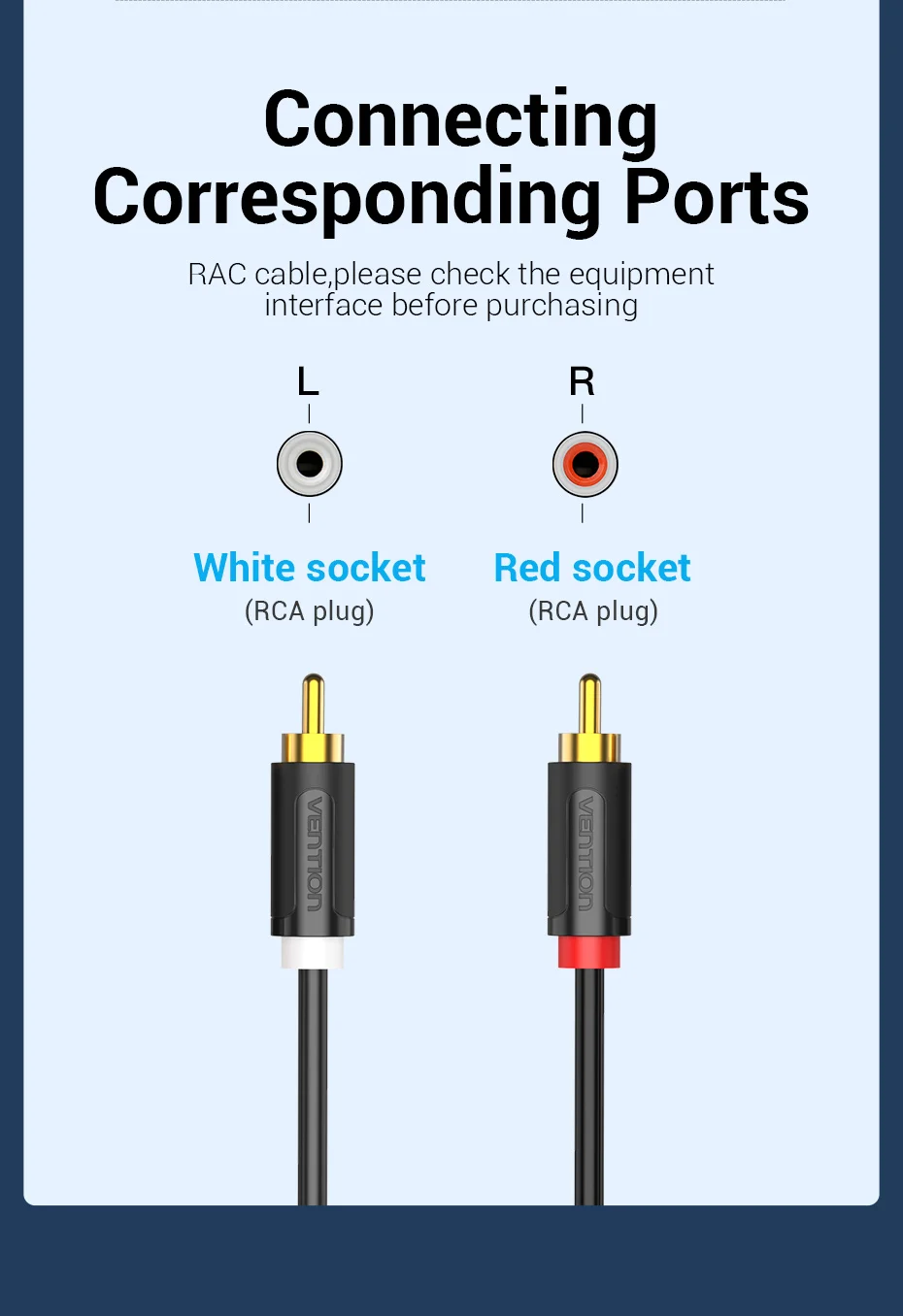 2 RCA to 2 RCA Cable Male to Male Audio Aux Cable for HDTV Home Theater DVD Ampl