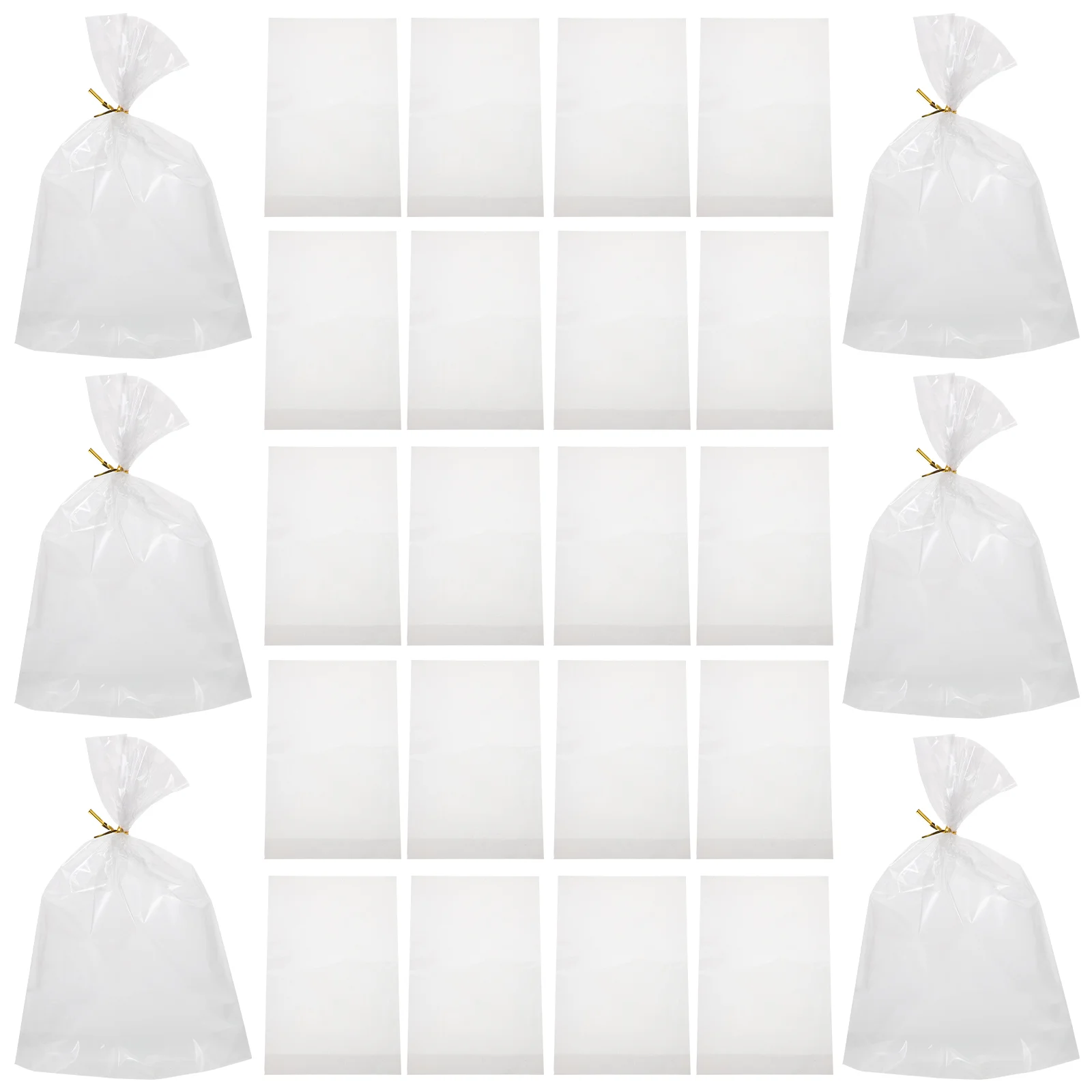 

100pcs Self Standing Bread Wrapping Bag Biscuit Preservation Bags with Ties