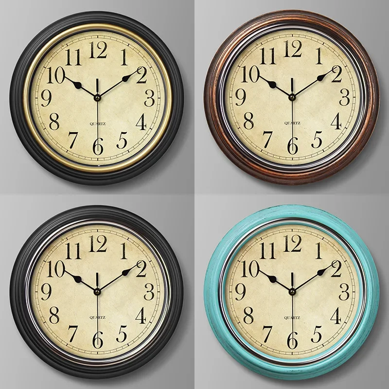 Vintage Wall Clock European Style Silent Clocks Living Room Decoration Clocks Wall Hanging Home Art Quartz wall clock