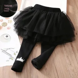 Toddler Baby Girl Winter Leggings Infant Girl Skirt Tights Pants Kids Strench Velvet Warm Leggings for Girls fits 1-7Years