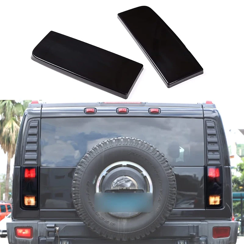 Car Taillight Cover Fit for Hummer H2 2003-2009 Smoked Tail Light Shell Trim Cover Rear Tail Lamp Protection Trim Accessories