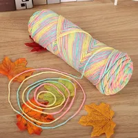 2 PCs Colorful 5-strand Dyed Milk Cotton Baby Sweater Yarn Self Woven Scarf Medium Thick Handmade DIY Woven Crochet Material Bag 5