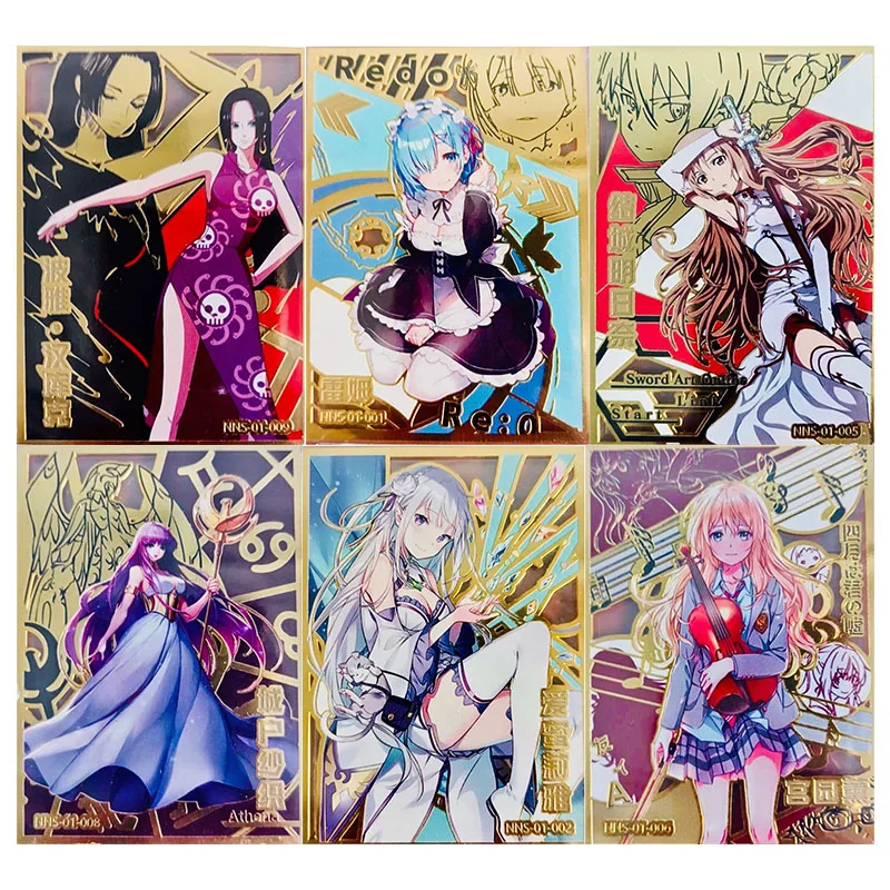 

Anime Goddess Story Metal Glitter Card Hancock Emilia Rem Yuuki Asuna Saori Kido Collection Toy Cards Christmas Birthday Present