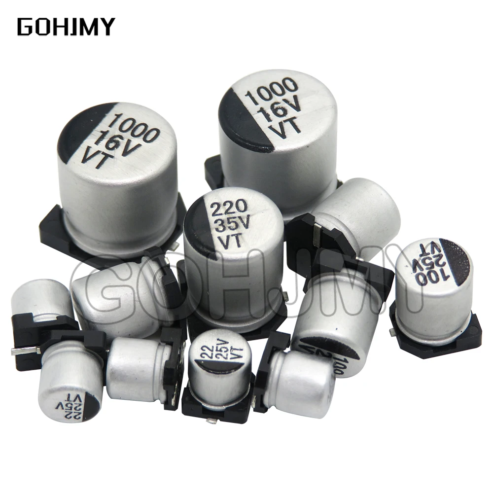 10 Condensatori Elettrolitici In Alluminio 220uF 25V 6x7mm - ±20%