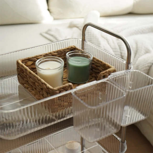 정리된 공간을 위한 모파인 투명 이동식 수납 트롤리