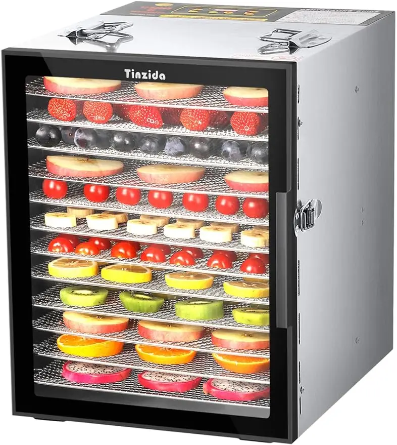 

Dehydrator Machine, 12 Stainless Steel Trays, Dehydrators For Jerky, Meat, Fruit, Pet Treats, Vegetables, Herb, 194ºF Tempe