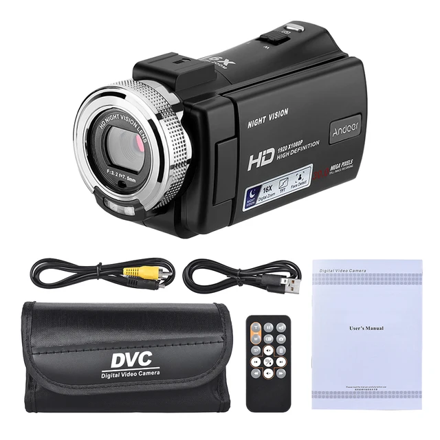 Caméscope YouTube Zoom 16x Caméscope Nicamery 1080P Avec Vision Nocturne - Écran Rotatif 3 Pouces Et Zoom 16x Caméscope HD