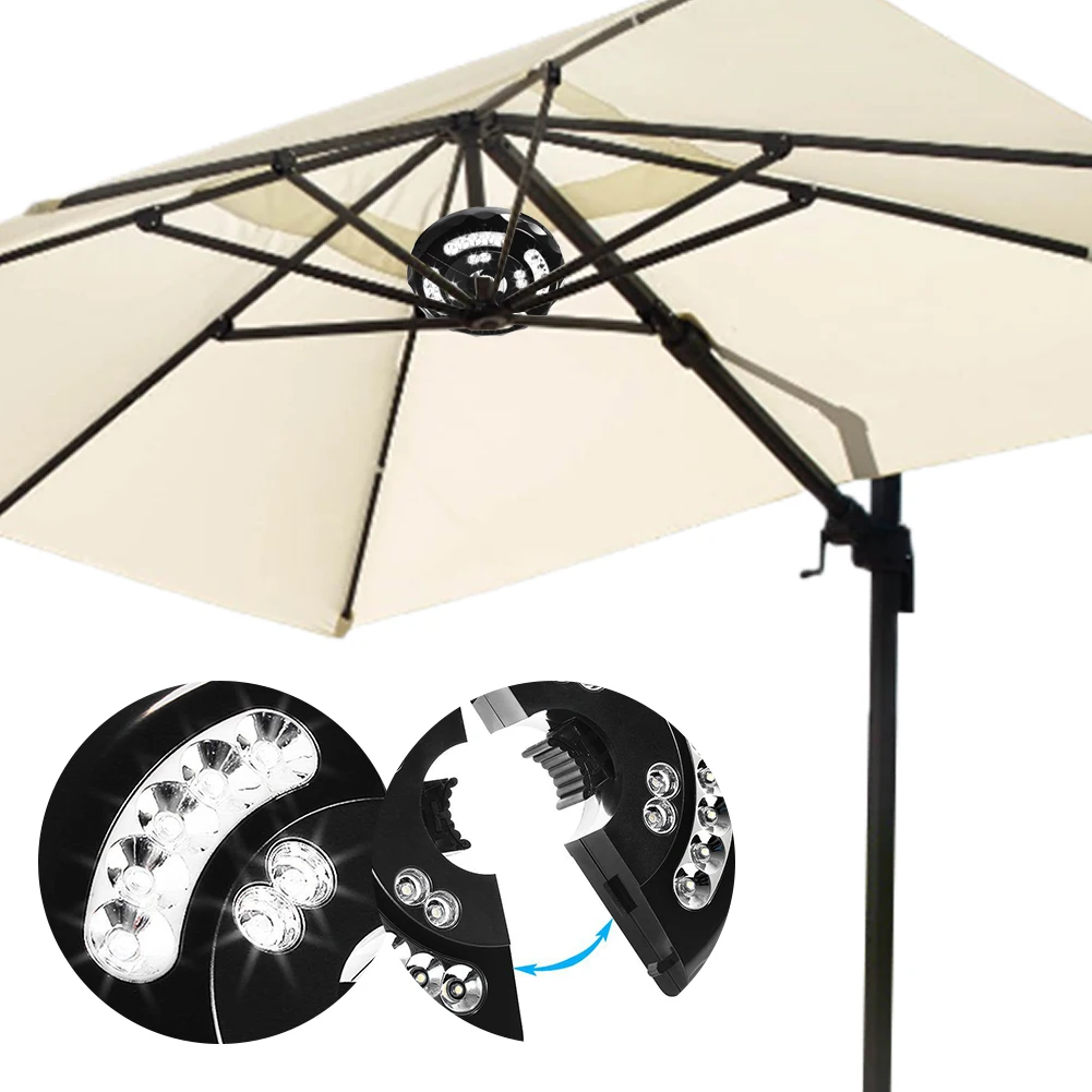 28LED Patio Umbrella Light with Auto-Adjustable Clamp Clip-On Umbrella Lamp USB Charging Night Light for Outdoor Garden