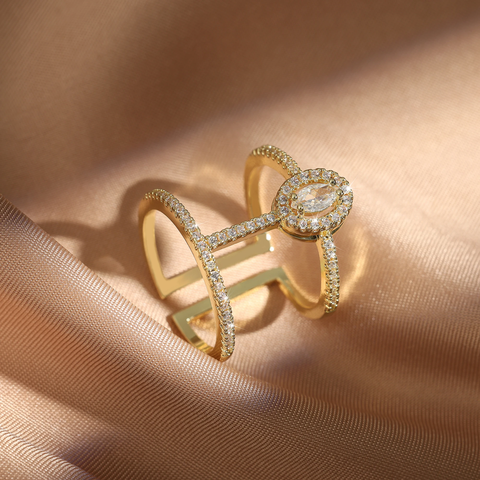 تشيكوسلوفاكيا مزدوجة الصليب خاتم السيدات مطلية بال...