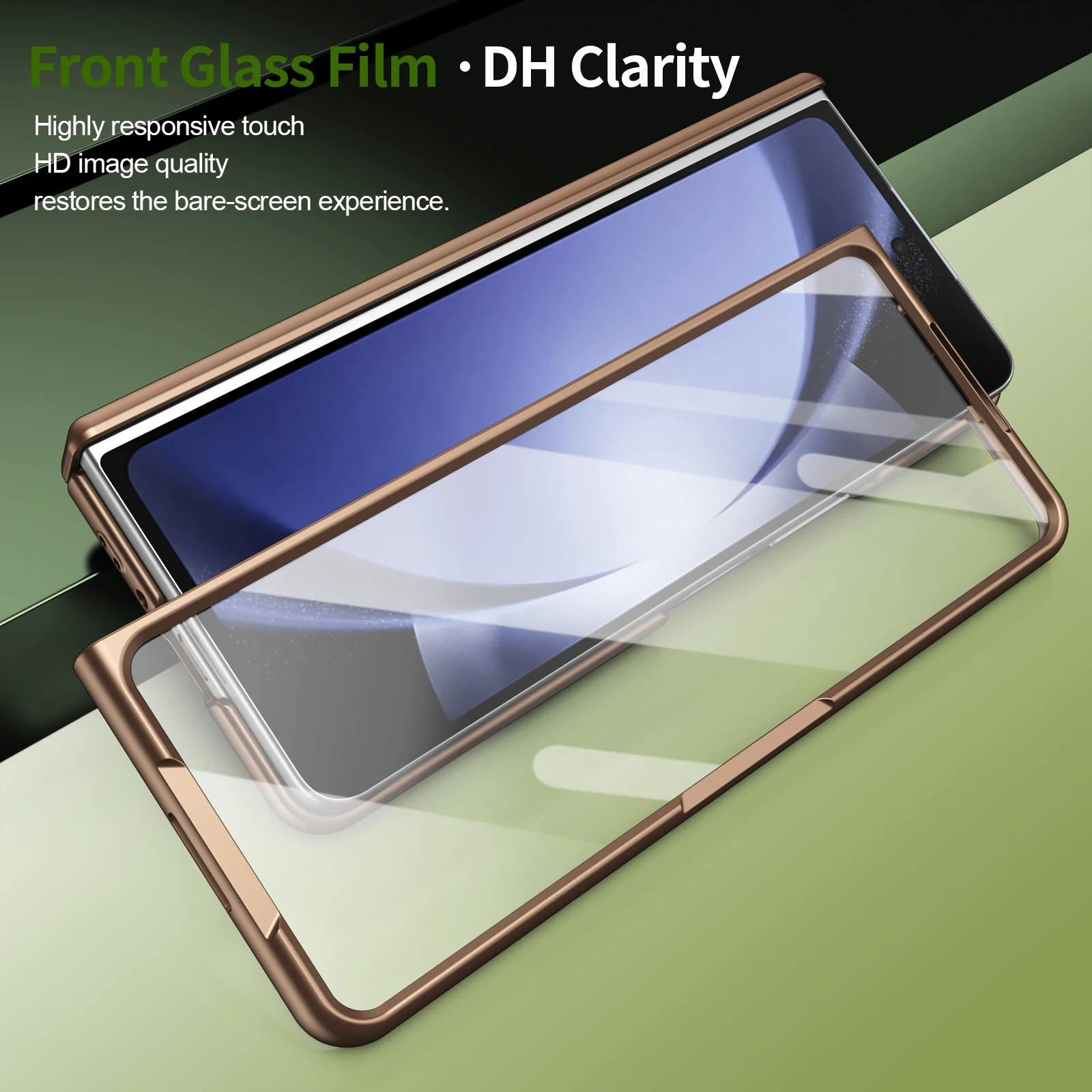 Magnetic 360° Rotating Alloy Stand Case with Hinge Protection and Front Glass Screen Film