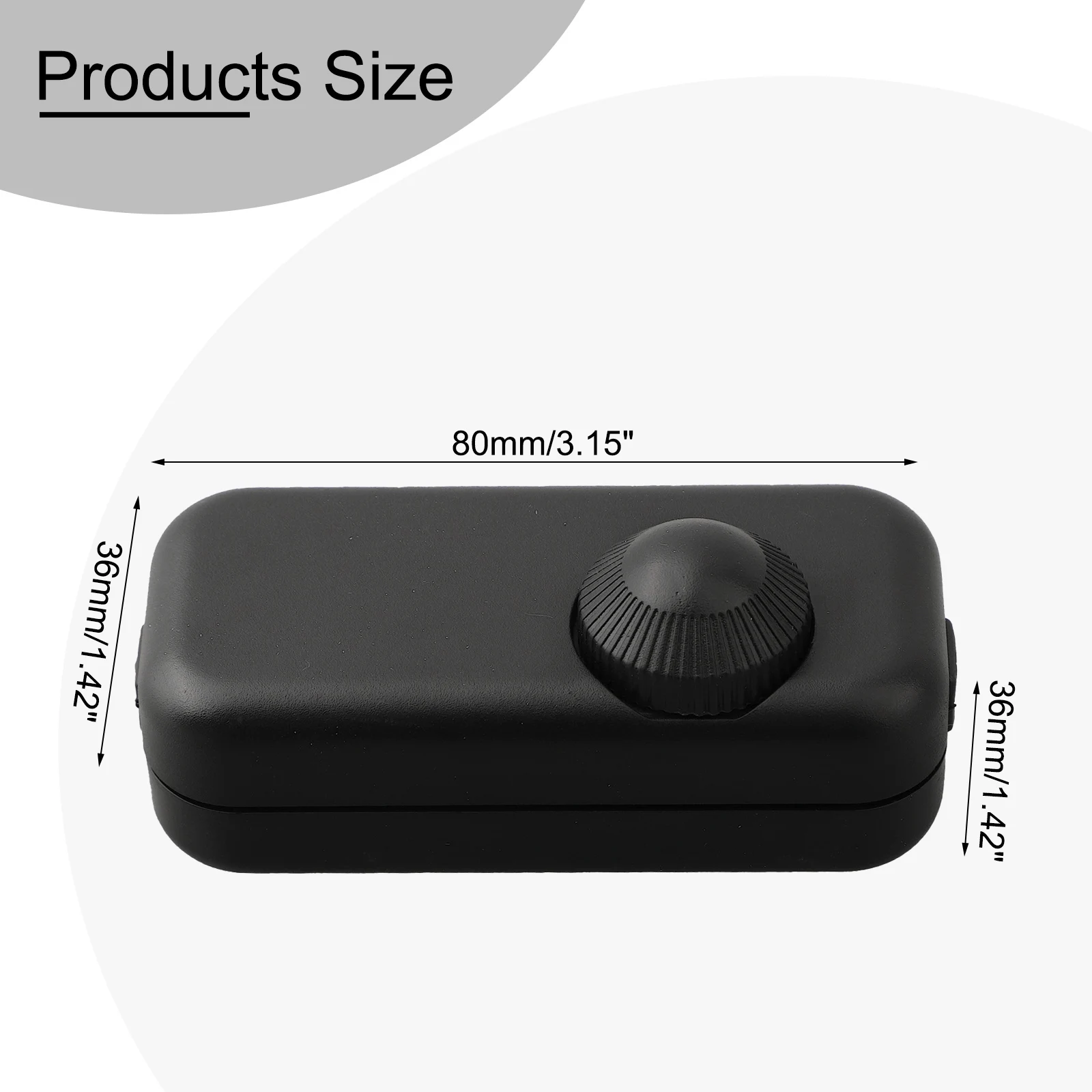 Description Picture 5 of itemAC 220-240V LED Dimmer Switch Rotary Dimmer Switch Inline Lamp Switch For Table Lamp LED Lamp Black White