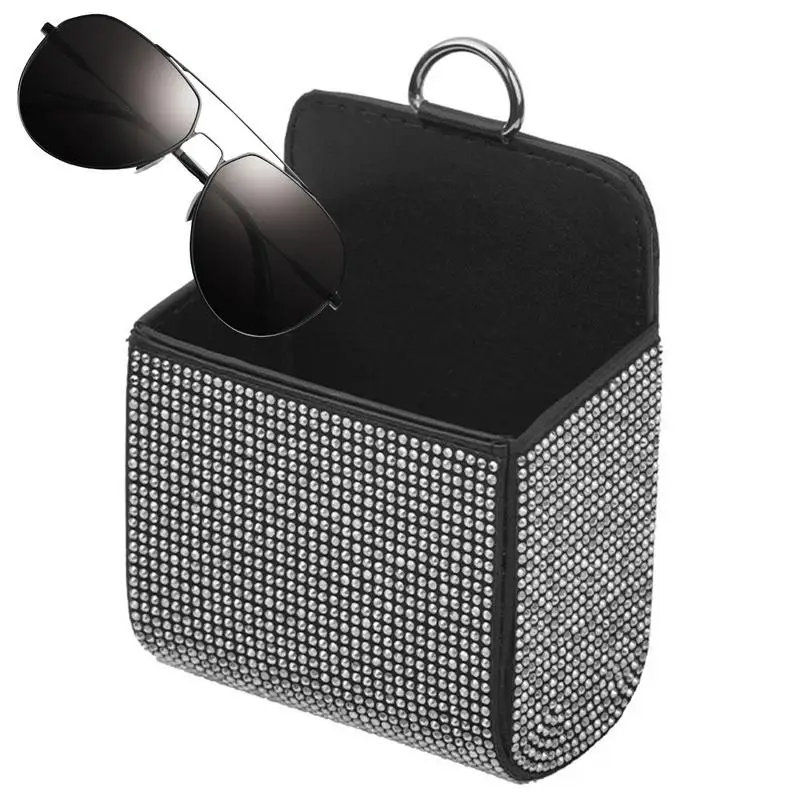 

Car Vent Storage Bag Car Vent Storage Pouch High Capacity Rhinestones Air Vent Pouch With Fixed Hook And Vent Clip For Pen
