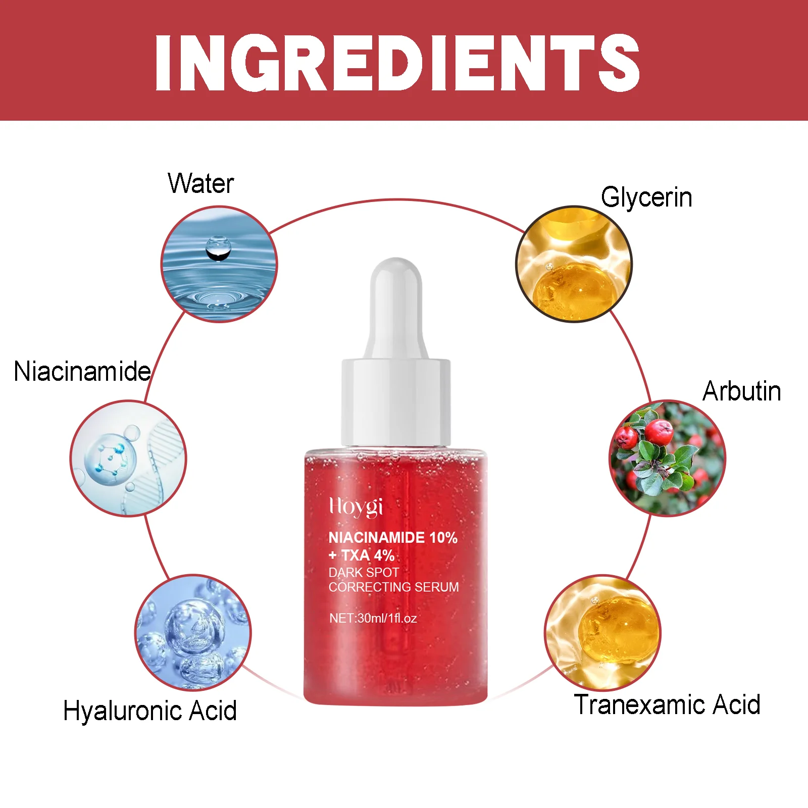 Facial Serum Niacinamide Dark Spot Remove Freckle Melanin Correcting Moisturizing Brightening