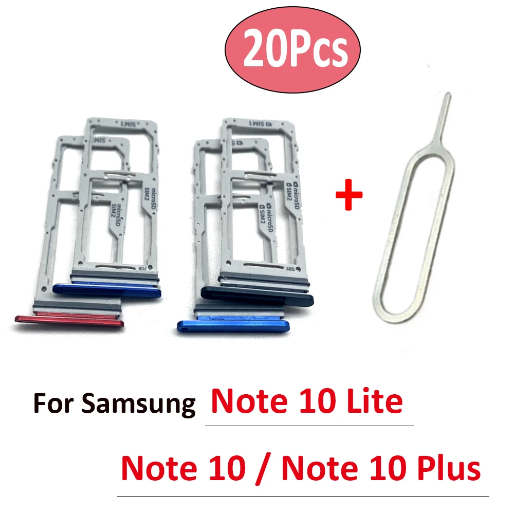20Pcs，Phone SIM SD Card Trays For Samsung Note 10 Plus / Note 10 Lite Original Phone SIM Chip