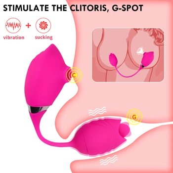 2 IN 1 Tongue Sucking Vibrator 10Speed Vibrating Clit Sucker Nipple Blowjob Clitoris Stimulation Masturbation Sex Toys for Women 3