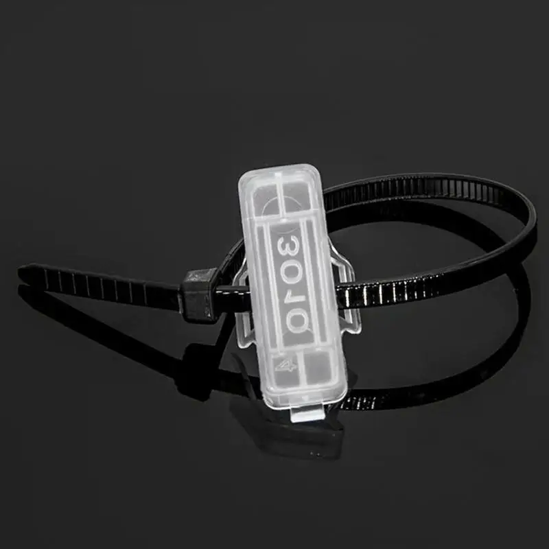 100pcs 케이블 라벨 태그 상자 투명 플라스틱 케이블 타이 마커 와이어 사인 이름 홀더 디스플레이 식별 씰 케이스