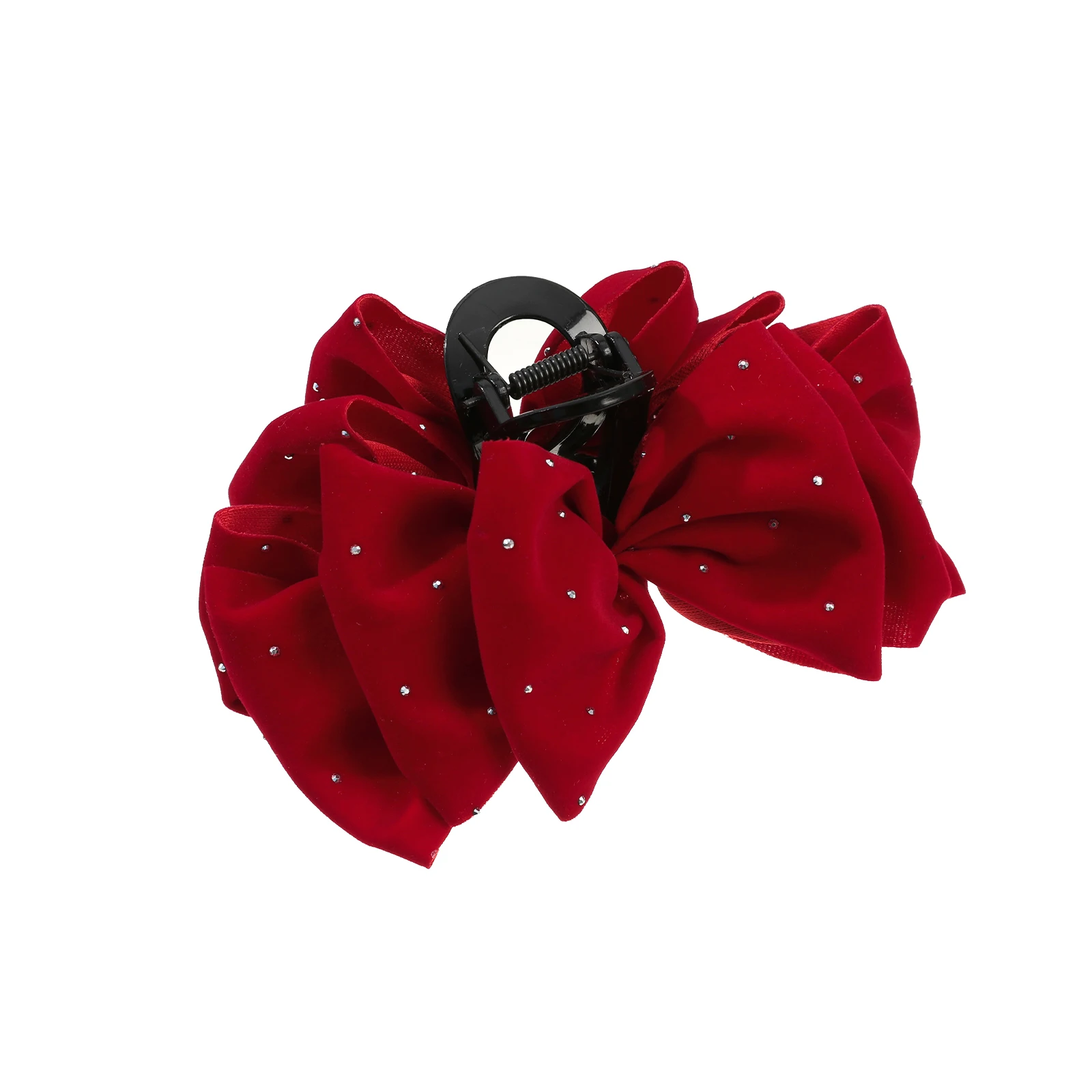 1pc Red Black Velvet Bow Hair Claw For Women Princess Head Grab Hairpin Headdress Large Hair Clips Girls Hair Accessories