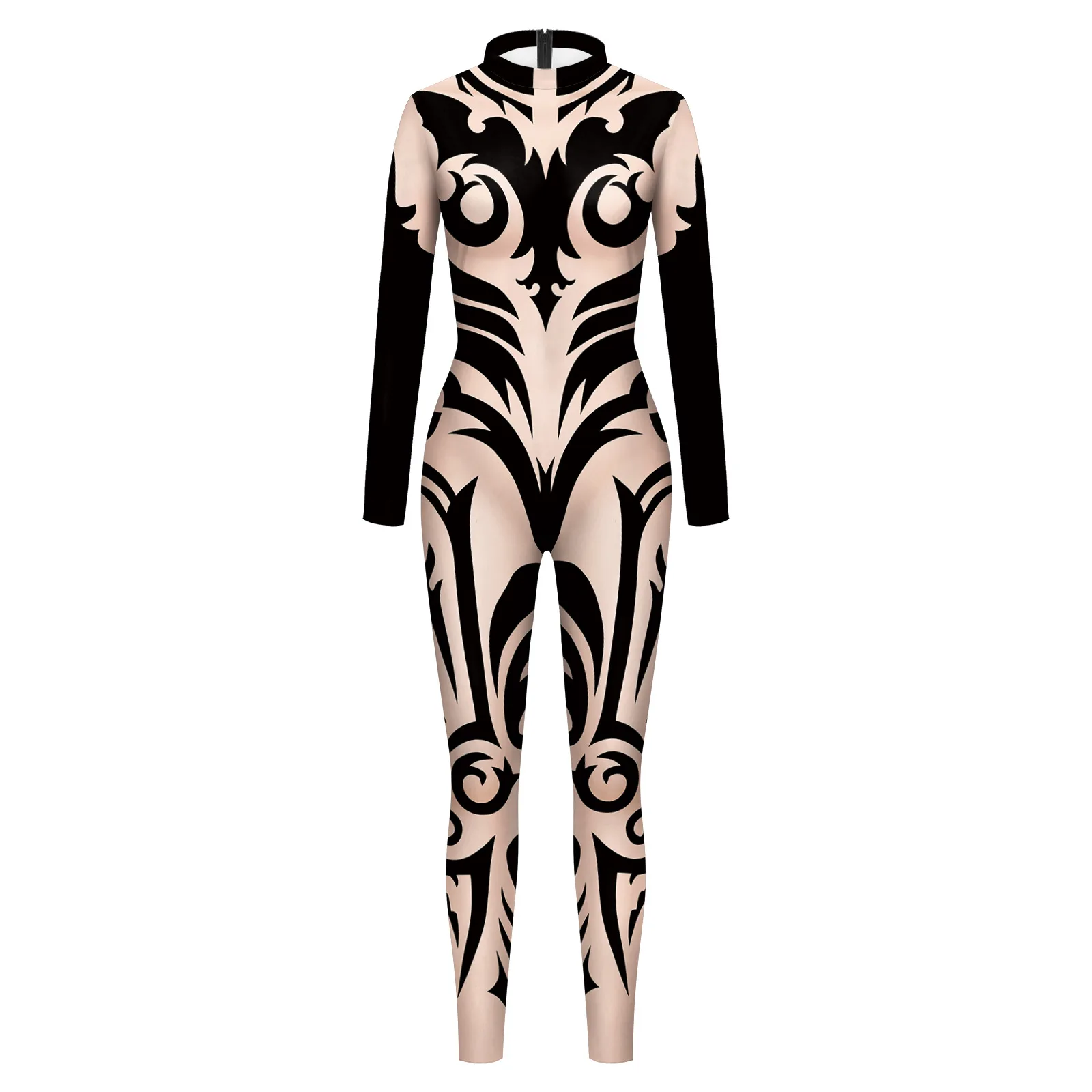 Fashion Drag Queen Sexy Jumpsuit for Women Festival Party Zentai Catsuit Carnival Cosplay Costume Lady Geometry Print Jumpsuit