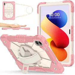 Enhanced Protective Tablet Case with Shoulder Strap, Heavy Duty Design for Redmi Pad 2Pro 12.1 (Rose gold)