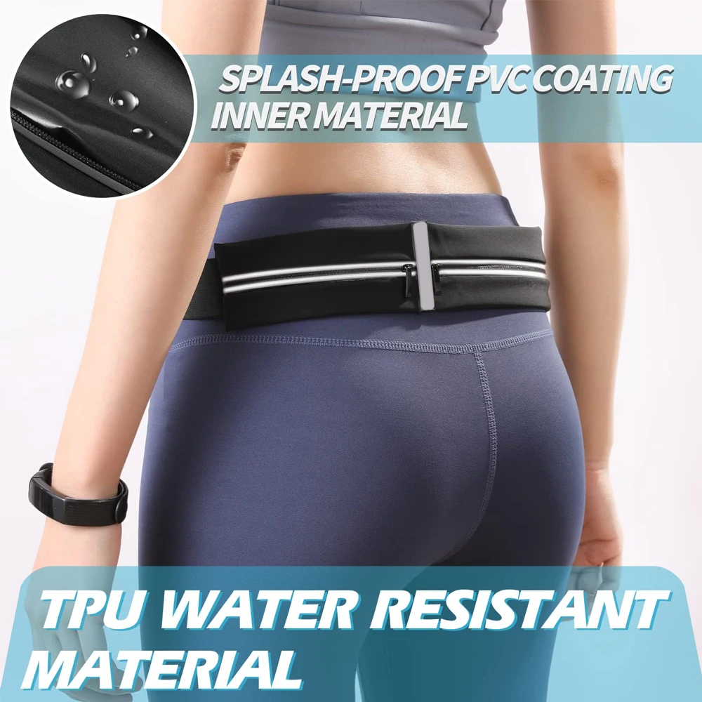 1Pc Unisex Running Belts Waterproof Fanny Pack Running Waist Pouch Phone holder Adjustable Sports Money Belt with Headphone Port 4