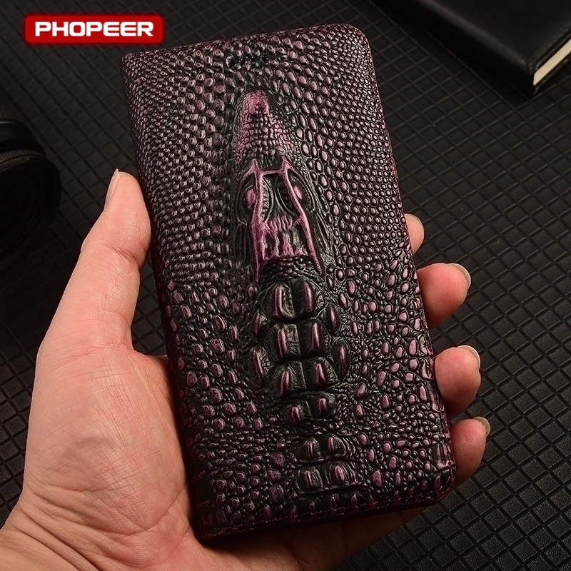 Premium Genuine Leather Card Slot Wallet Phone Case with Flip Cover Design