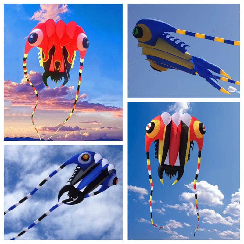 

free shipping new trilobites kite flying weifang big soft kite reel for adults kites inflatable octopus kite walk in sky ikite