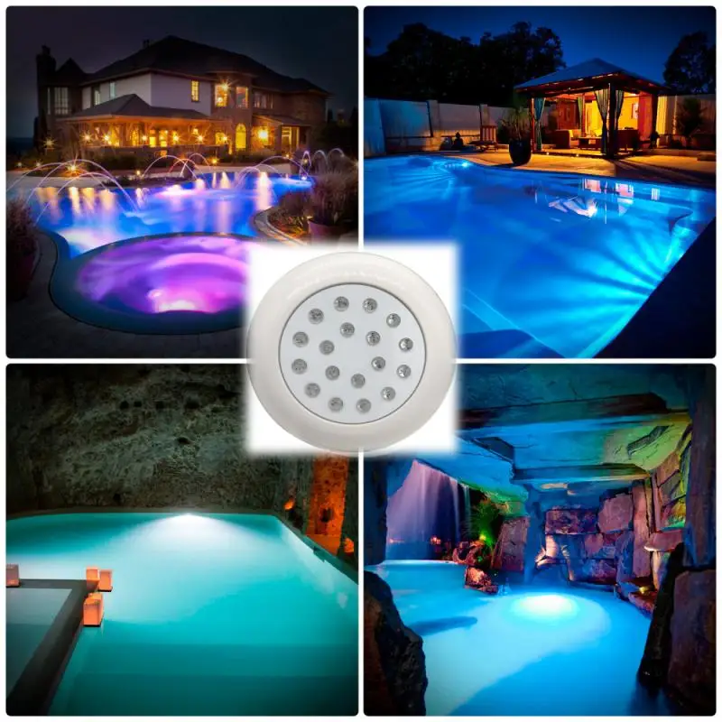 38W RGB Led Swimming Pool Light LED Waterproof AC12V Outdoor RGB UnderWater Ambient Light Pond Led Spotlight Decor Dropship underwater disco light