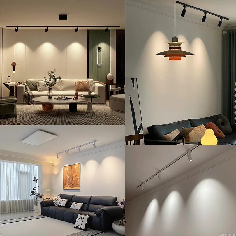 Set Led Track Light Fixture COB Track Lighting Wall Lamp Rail 220V Spot Lights Led track rail Spotlight Clothing Store Shop Home