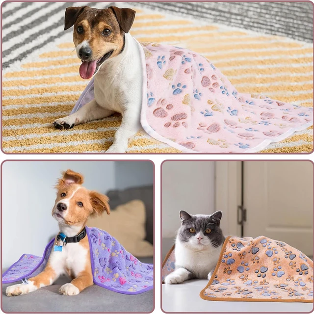 New Pet Blanket Cute Dog Paw Pattern Soft Fluffy Pet Mat High Quality Flannel Warm Comfortable Cartoon Blanket for Cat Dogs Gift 5