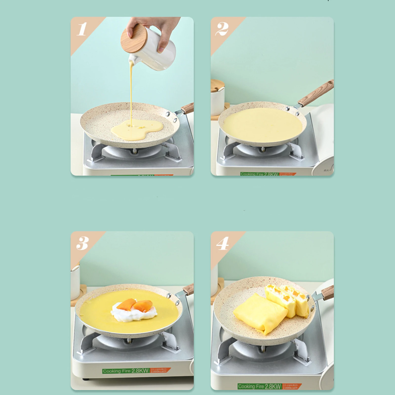 Non Stick Omelet Pan Pizza Cooking Induction Gas Stove Frying Pan