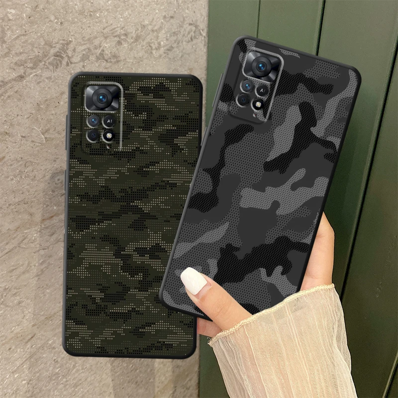 Camouflage Pattern Black Soft Phone Cover