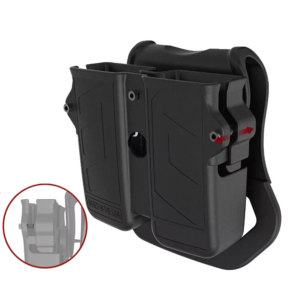 Magazine Pouch MAGORUI Universal Double Mag Holder For 9mm 10mm .40 .45 Double Stack Mag Pistol Magazine Holster Pouch Hand Gun Carrier