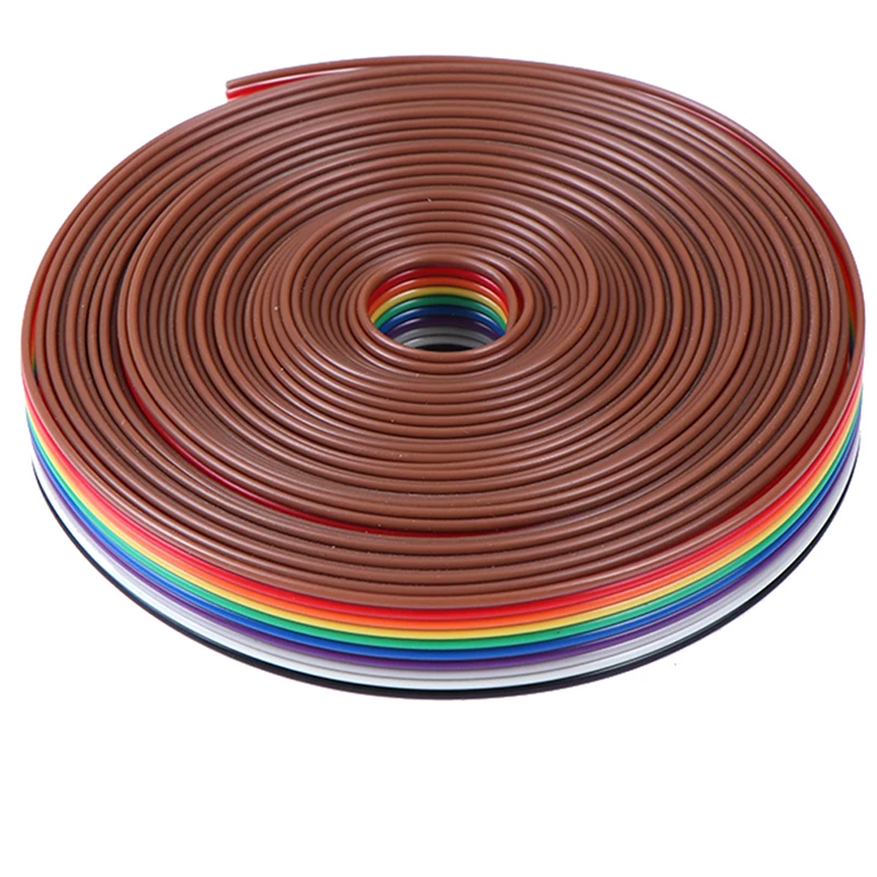 Ribbon Cable 5meters/lot Ribbon Cable 10WAY Flat Color Rainbow 10P 28AWG
