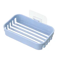 Wall Hanging Soap Box Drain Soap Holder Bathroom Accessories Suction Cup Soap Dish Tray Soap Dish for Bathroom Soap Container 5