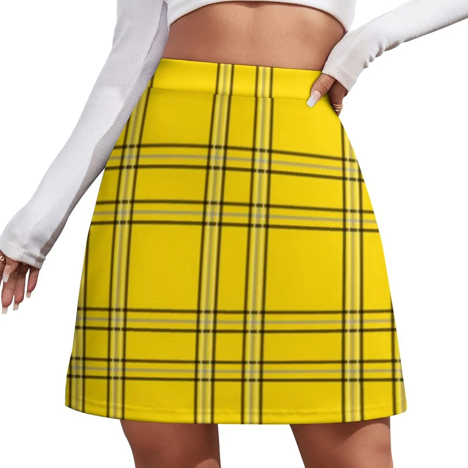 Clueless Cher Horowitz Iconic Yellow Plaid Accessories Mini Skirt skirt for woman womens skirts nike air force 1 plt af orm lv8 yellow ochre dx3209 133 womens sneakers