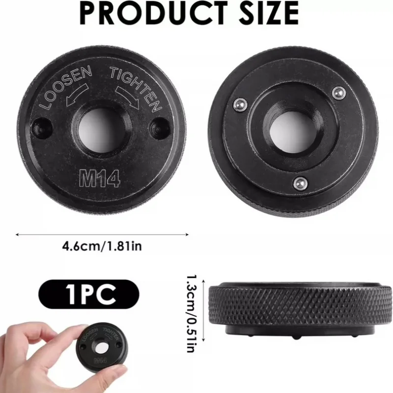 M14 Thread angle grinder self-locking pressing plate Quick release Flange Nut Clamping Power Chuck Tools Parts 1PC