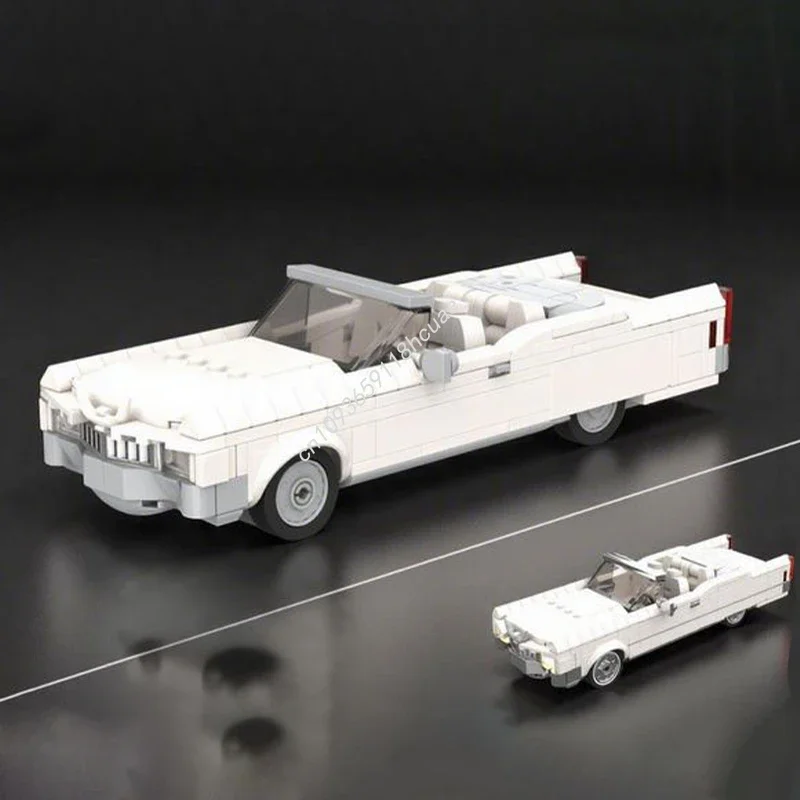 305pcs MOC 1970 Cadillacers De Ville 컨버터블 시티 챔피언스 슈퍼카 빌딩 블록 학령기 어린이를 위한 크리스마스 선물