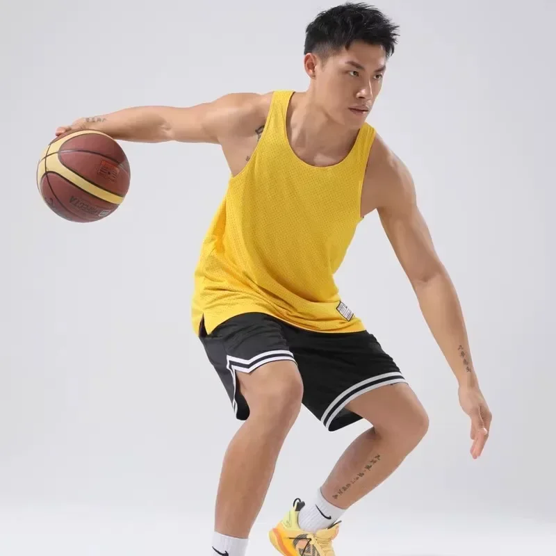Reversible Basketball Uniform Vest Double-layer Large Mesh American Training Quick-drying Loose Sleeveless Fitness Clothing Men basketball jerseys