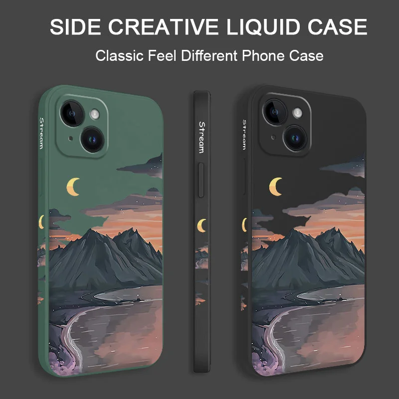 Elegant River-Inspired Silicone Phone Case - Timeless Design Cover