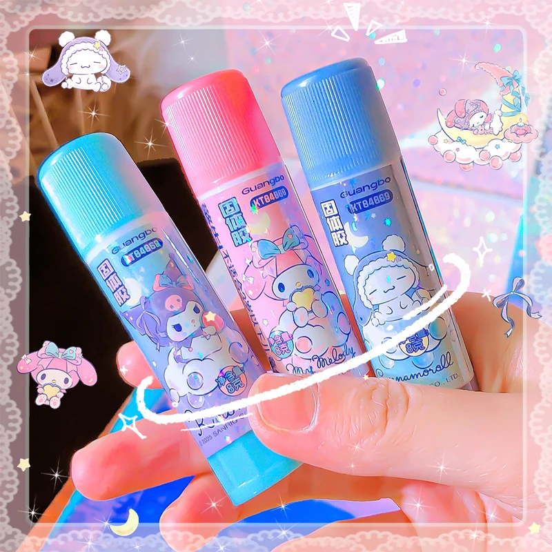 학교 용품 유용한 산리오 문구 용품, 강력한 접착제, 내 멜로디 쿠로미 글루 건, 펜 글루 스틱, pva 글루