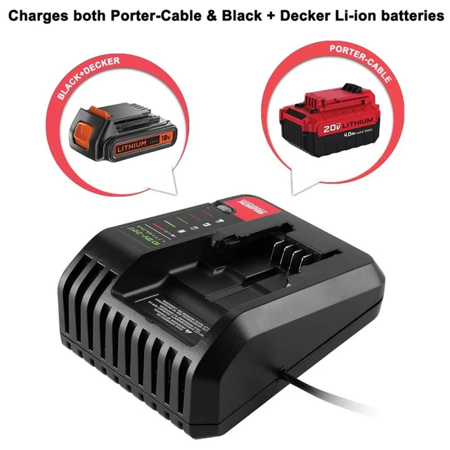 18V Replacement Lithium Battery Charger for Black and Decker PORTER CABLE  Lithium Battery Charger 2A 10.8-20V 100-240V - AliExpress