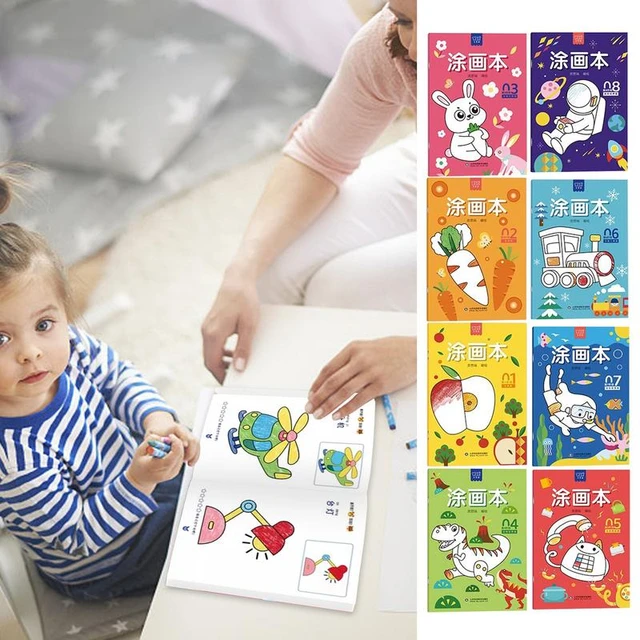 Pittura libri da colorare divertenti libri di attività da colorare Bulk Fun  4 libri Mini libri educativi promuovono il benessere dei bambini e -  AliExpress