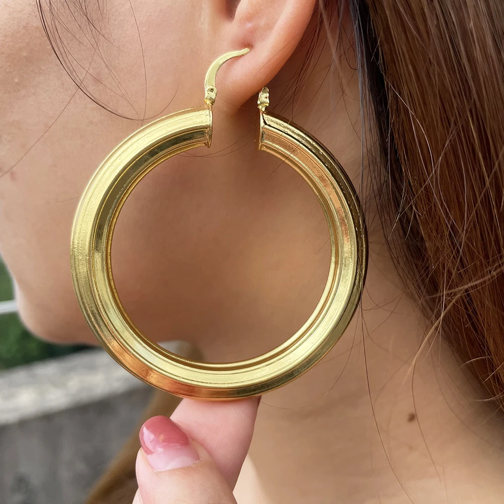 Huggie Earrings Thick Big Gold Hoop Earrings Mini Chunky Huggie