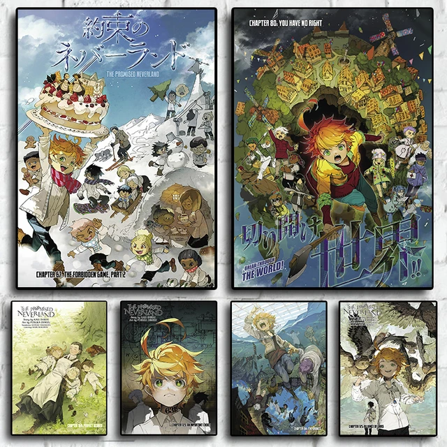 The Promised Neverland Anime Poster Japanese Anime Movie Tv Series Cartoon  Poster Canva Print Art Decoration Home,No Frame