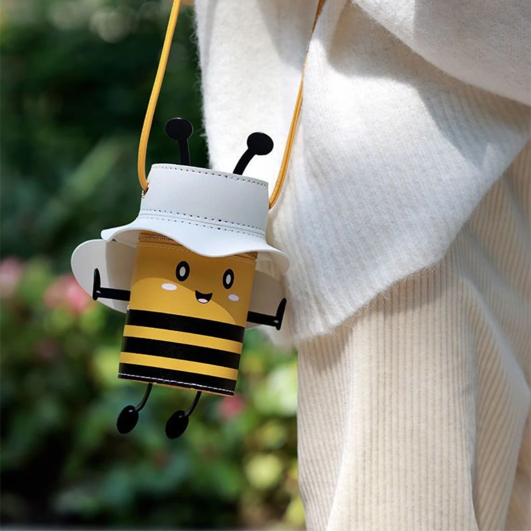 Handwoven DIY Material Bag Little Bee Homemade Bucket Bag Cute One Shoulder Oblique Straddle Gift for High Beauty Girls