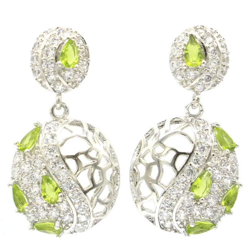 8g Customized 925 SOLID STERLING SILVER Earrings London Blue Green Emerald Peridot Tourmaline Rhodolite Garnet CZ Ladies Party