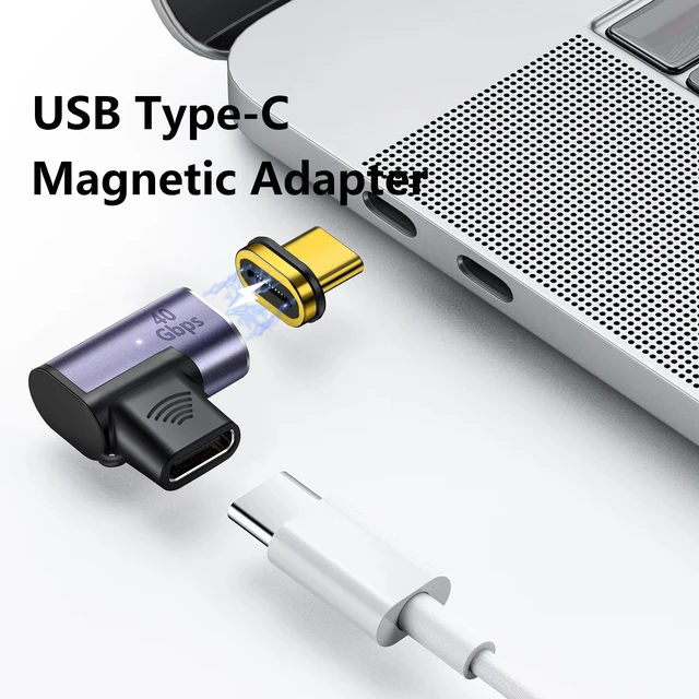 100w USB Type C Adaptateur magnétique Charge rapide USB C à Type C  Convertisseur magnétique Câble magnétique Connecteur USB pour Ipad Macbook