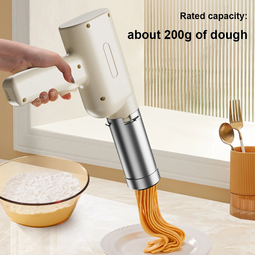 USB Rechargeable Manual Spaghetti Noodles Machine Make Authentic Homemade Noodles Electric Pasta Maker Noodle Making Machine